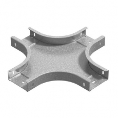 Разветвитель крестообразный горизонтальный к лотку ПЛК 400х60, толщ. 1,5 мм, гор. цинк | ХРП-400х60-1,5-R100-ГЦ | Ostec