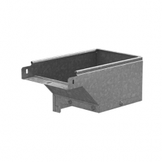 Поворот вертикальный вниз левый к лотку 300х50, толщ. 1,0 мм, гор. цинк | ПВНЛ-300х50-1,0-ГЦ | Ostec