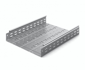 Лоток перфорированный 400х80х3000, толщ. 1,0 мм, Сендзимир цинк | ЛПМЗТ-400х80х3000-1,0-СЦ | Ostec