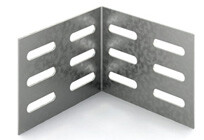 Соединитель универсальный для лотка 90 град. высотой 100 мм, толщ. 1,5 мм, Сендзимир цинк | СУ-100-1,5-СЦ | Ostec