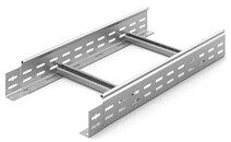 Лоток лестничный 300х80х3000, толщ. 1,5 мм, Сендзимир цинк | НЛО-300х80х3000-1,5-СЦ | OSTEC