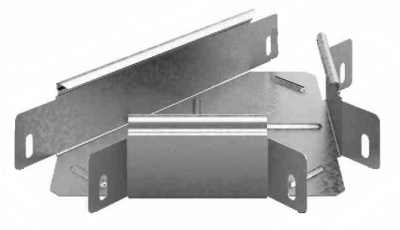 Угловой соединитель Т-образный к лотку УЛ 200х65, толщ. 1,0 мм, гор. цинк | УСТР-200х65-1,0-ГЦ | Ostec