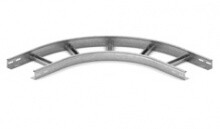 Поворот 90 град. для лестничного лотка НЛО 500х50х3000, толщ. 1,2 мм, гор. цинк | ПЛНЛО90-500х50-1,2-R330-ГЦ | Ostec