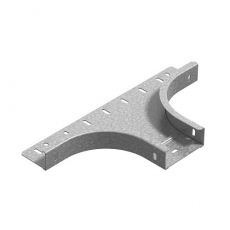 Ответвитель горизонтальный к лотку ПЛК 300х60, толщ. 1,5 мм, гор. цинк | ОПЛК-300х60-1,5-R100-ГЦ | Ostec