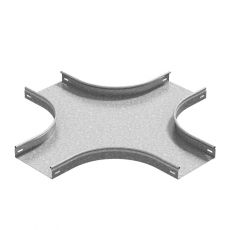 Разветвитель крестообразный плавный универсальный к лотку 200х65, толщ. 1,0 мм, гор. цинк | ХТРП-200х65-1,0-R100-ГЦ | Ostec