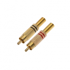 Разъем штекер RCA металл пайка ZN чёрный/красный GOLD PROCONNECT | 14-0405-1 | PROconnect