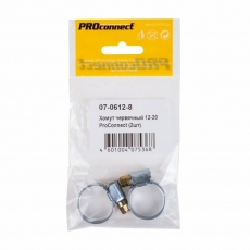 Хомут-стяжка кабельная стальная червячная 12-20 мм, упаковка 2 шт. | 07-0612-8 | PROconnect