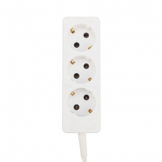 Удлинитель 3 гнезда, 10 м, 3х0.75 кв.мм, с/з, белый | 11-7208 | PROconnect