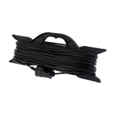 Удлинитель-шнур на рамке ПВС 2х0.75, 40 м, б/з, 6 А, 1300 Вт, IP20, черный (Сделано в России) | 11-7104 | PROconnect