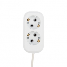 Удлинитель 2 гнезда, 10 м, 3х0.75 кв.мм, с/з, белый | 11-7201 | PROconnect