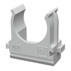 Крепеж-клипса для труб АБС-пластик д20 (10шт/1000шт уп/кор) | PR.02620м | Промрукав