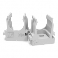Крепеж-клипса для труб для монтажного пистолета серая в п/э д16 (100шт/1100шт уп/кор) | PR13.0119 | Промрукав