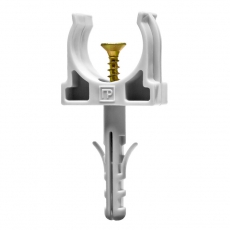 Крепеж-клипса с дюбелем и саморезом серая д20 (100шт/1200шт уп/кор) | PR13.0216 | Промрукав