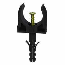 Крепеж-клипса с дюбелем и саморезом черная д20 в малой упаковке (10шт/900шт уп/кор) | PR13.0312 | Промрукав