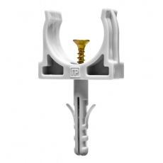 Крепеж-клипса с дюбелем и саморезом серая д25 (100шт/900шт уп/кор) | PR13.0217 | Промрукав