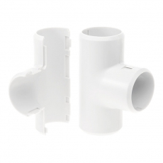 Тройник разборный белый д20 (50шт/600шт уп/кор) | PR.07320б | Промрукав