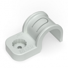 Крепеж-скоба пластиковая односторонняя для прямого монтажа серая в п/э д20 (50шт/600шт уп/кор) | PR13.0369 | Промрукав