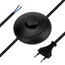 Сетевой шнур с напольным переключателем 2х0,75 кв.мм, 2,5 м черный | 11-1144 | REXANT