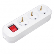 Колодка 3 гнезда с кнопкой c заземлением | 11-8706 | REXANT