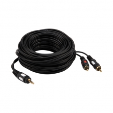 Шнур Стерео 3,5 мм - 2 RCA, длина 10 мeтров (GOLD) 3431 | 17-4237 | REXANT