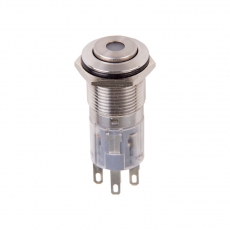 Кнопка антивандальная ?16 12В Б/Фикс (5с) (ON)-OFF/(OFF)-ON красная | 36-3253 | REXANT