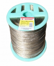 Трос стальной в ПВХ оплетке d=3,5 мм, прозрачный (бухта 200 м) | 09-5335 | REXANT