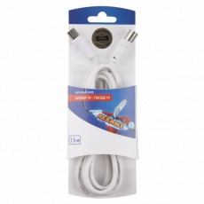 Шнур шт. TV - гн. TV 1.5М, белый | 06-3080 | REXANT