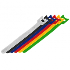 Набор хомутов-стяжек многоразовых на липучке 310х16 мм, цветная, упаковка 12 шт. | 07-7310 | REXANT