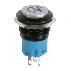 Кнопка антивандальная ?19 Фикс 12В (2с) ON-OFF зеленая (Противотуманки) | 36-3385 | REXANT