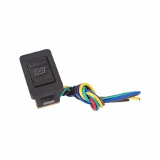 Выключатель (стеклоподъемника) клавишный 12V 20А (6с) (ON)-OFF-(ON) черный с подсветкой и проводом | 36-4430 | REXANT