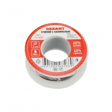 Припой с канифолью 100 гр. 2.0 мм (Sn60 Pb40 Flux 2.2%) | 09-3223 | REXANT