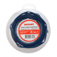 Трубка термоусаживаемая 3,0/1,5 мм синяя, ролик 2,44 м | 29-0005 | REXANT