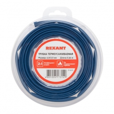 Трубка термоусаживаемая 4,0/2,0 мм синяя, ролик 2,44 м | 29-0015 | REXANT