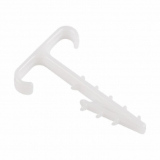 Дюбель-хомут нейлоновый Т-образный для двух плоских кабелей, 2x12 мм, белый (КФ), упаковка 100 шт. | 07-4615 | REXANT