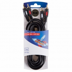 Шнур 2RCA - 2RCA , 3 м, GOLD | 06-3044 | REXANT
