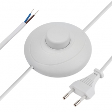 Сетевой шнур с напольным переключателем 2х0,75 кв.мм, 2,5 м белый | 11-1145 | REXANT