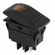 Выключатель клавишный 12V 35А (4с) ON-OFF желтый с подсветкой | 36-4462 | REXANT