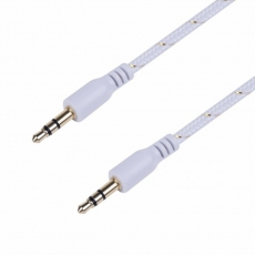 Аудиокабель AUX 3.5 мм в тканевой оплетке 1 м белый | 18-4070 | REXANT