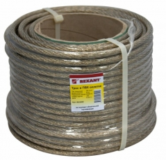 Трос стальной в ПВХ оплетке d=10,0 мм, прозрачный (катушка 50 м) | 09-5300 | REXANT