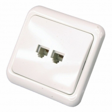 Телефонная розетка 2 гн. RJ-11(6P-4C), внутренняя (10 шт/уп) | 03-0010 | REXANT