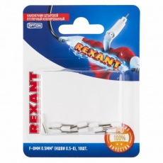 Наконечник штыревой втулочный изолированный F-8мм 0.5мм? (НШВи 0.5-8 / Е 0,5-8 / E0508) белый (в упак. 10шт.) | 06-0403-A | REXANT