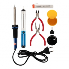 Набор для пайки №13 (паяльник 30Вт, подставка, канифоль, припой, бокорезы, тонкогубцы) (TL-1013) | 12-0166 | REXANT