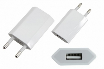 Сетевое зарядное устройство iPhone/iPod USB белое (СЗУ) (5 V, 1000 mA) | 18-1194 | REXANT