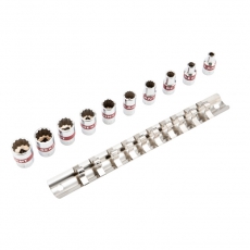 Набор универсальных торцевых головок 1/4, двенадцатигранные, CrV, 10 шт., 4-13 мм | 12-8314 | REXANT