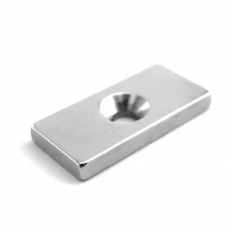Неодимовый магнитный прямоугольник 20х10х3 мм с зенковкой 6,5х3 мм (упаковка 2 шт.) | 72-3702 | REXANT