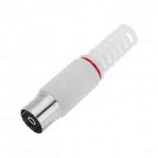 Разъем антенный на кабель, (гнездо-TV), белый, (1шт.) | 06-0010-A | REXANT