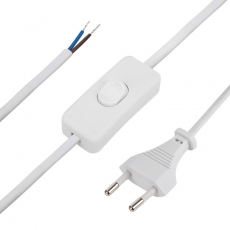 Сетевой шнур с выключателем 2х0,75 кв.мм, 1,8 м белый | 11-1133 | REXANT