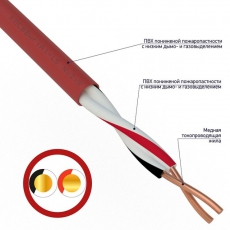 Кабель для пожарной сигнализации REXANT КПСВВнг(А)-LS 1x2x0,50 мм?, бухта 200 м |01-4860 | REXANT