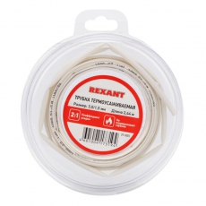 Трубка термоусаживаемая 3,0/1,5 мм белая, ролик 2,44 м | 29-0001 | REXANT