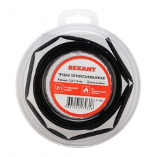 Трубка термоусаживаемая 3,0/1,5 мм черная, ролик 2,44 м | 29-0006 | REXANT